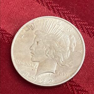 Antique 1922 Peace One Dollar 90% Silver Coin